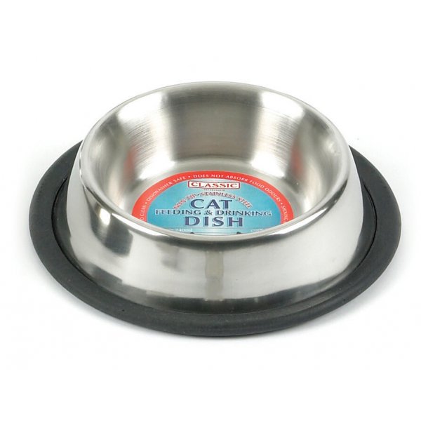 Classic Stainless Steel Non-Tip Cat Bowl 6.25"