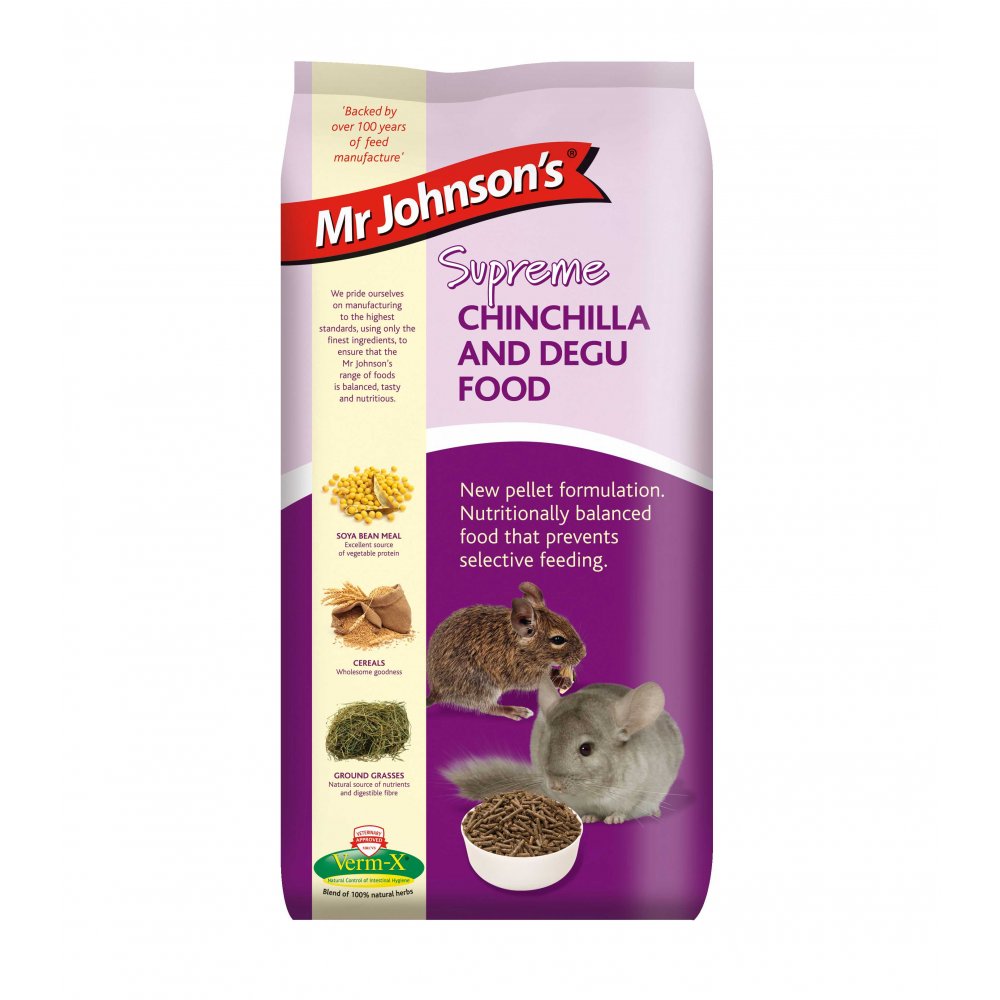 Mr Johnson's Supreme Chinchilla & Degu Food Pellets 900g
