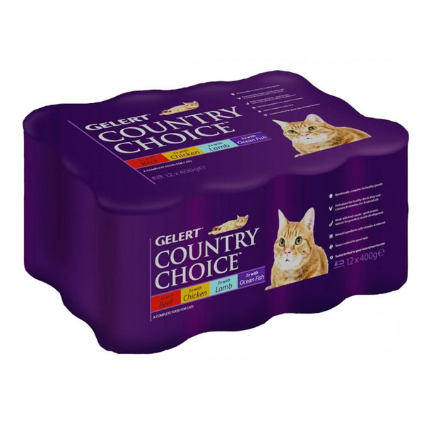 Gelert Country Choice Cat Meat - 12 x 400g Can Variety Pack
