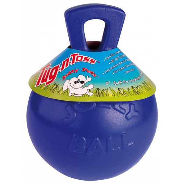 Jolly Pets 8" Tug-N-Toss Jolly Ball Blue - Dog Toy