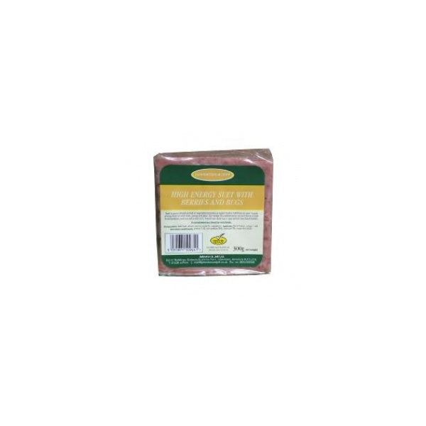 Johnston & Jeff High Energy Suet Block with Berries and Bugs - Wild Bird Feed 300g