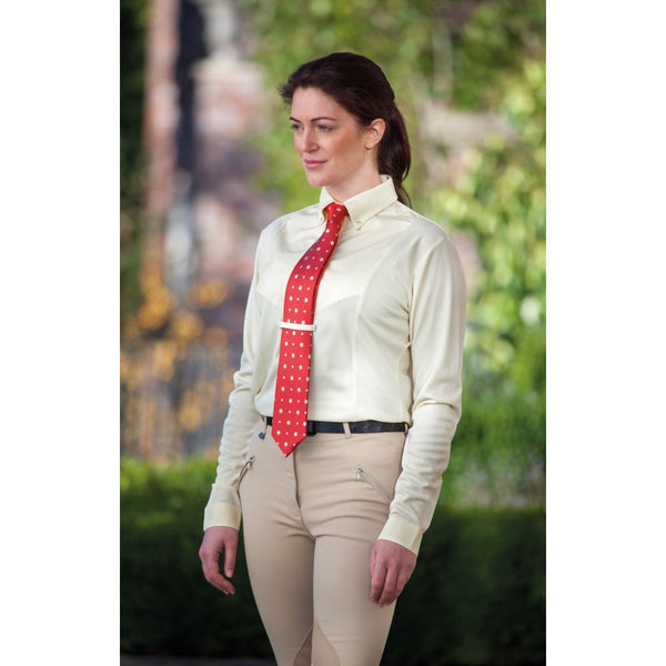 Ladies Long Sleeve Tie Shirt Yellow