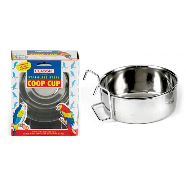 Classic Stainless Steel Coop Cup and Wire Hanger