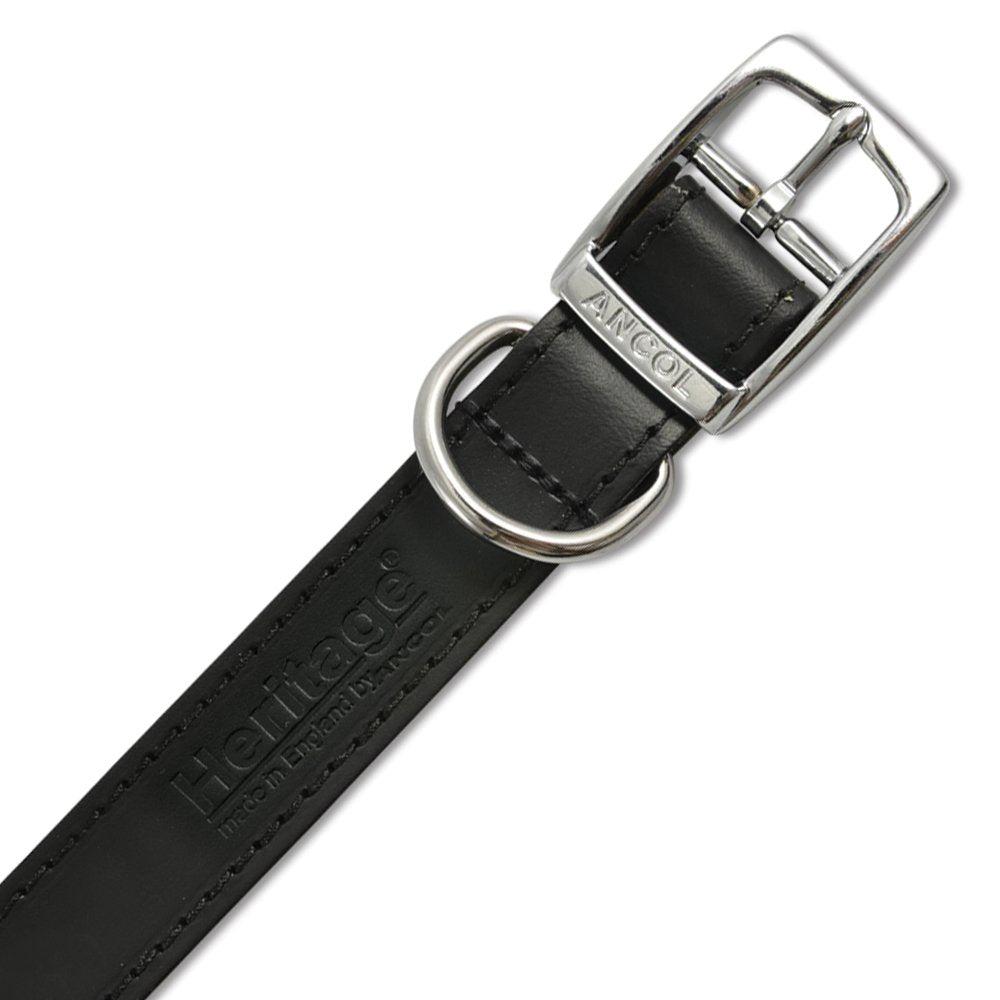 Ancol Heritage Leather Dog Collar Black