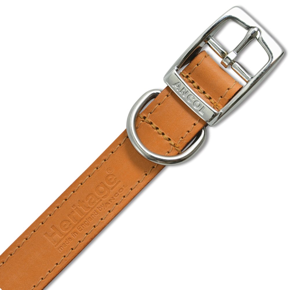 Ancol Heritage Leather Dog Collar Tan
