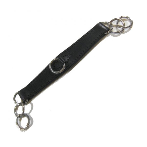 Shires Leather Curb Chain Black