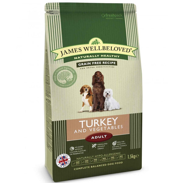 James Wellbeloved Adult Turkey & Vegetable Grain Free Complete Dog Food