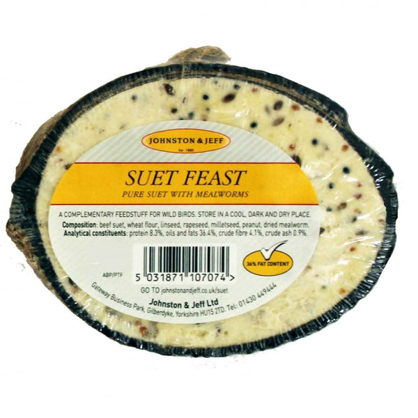 Johnston & Jeff Suet Feast With Mealworms Filled Half Coconut