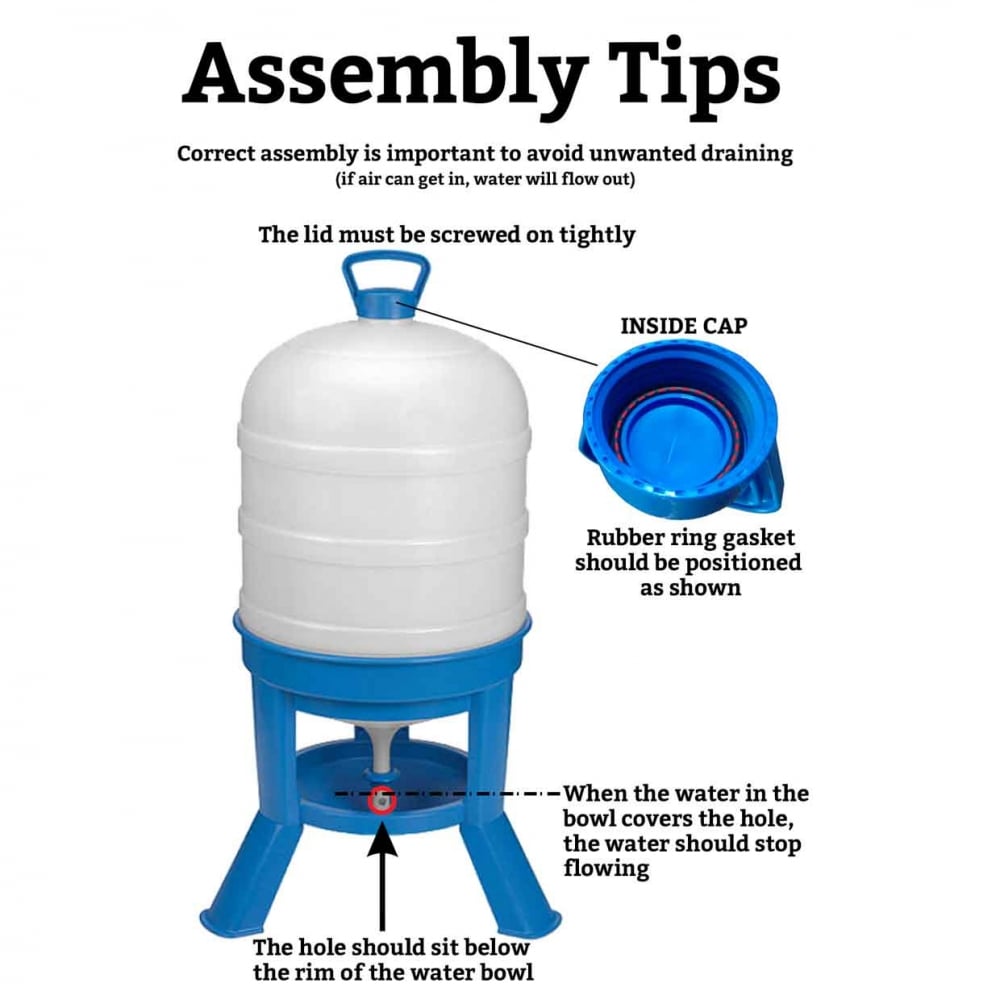 Copele Eco Poultry Drinker With Legs / Tripod Drinker Blue & White