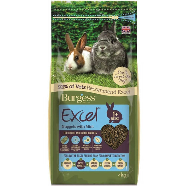 Burgess Excel Junior And Dwarf Rabbit Nuggets With Mint