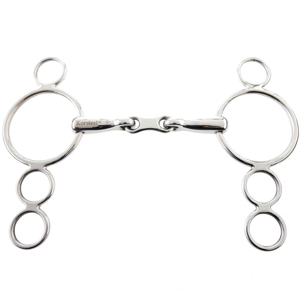 Korsteel Stainless Steel French Link 3 Ring Dutch Gag Bit
