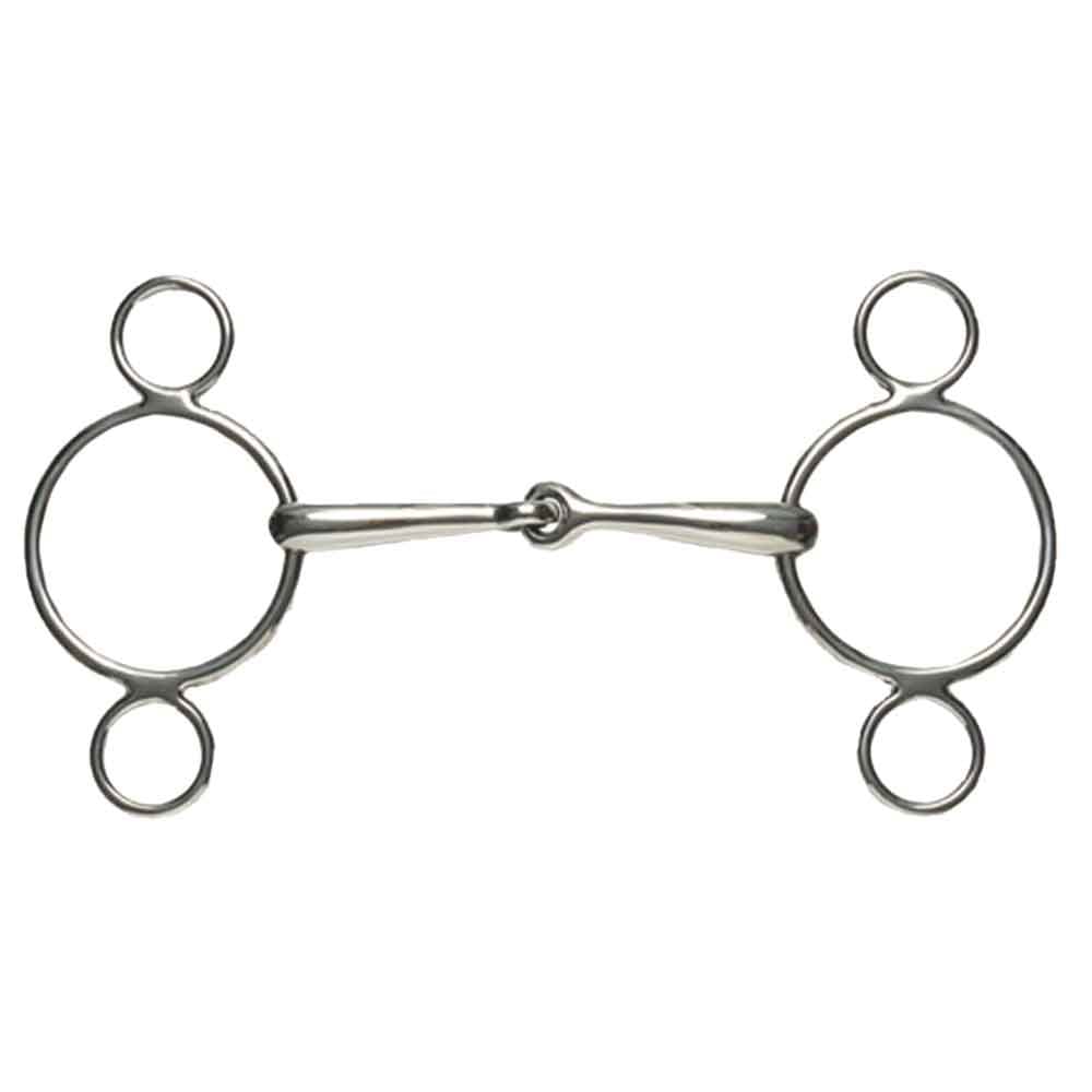 Korsteel Stainless Steel Jointed 2 Ring Dutch Gag Bit