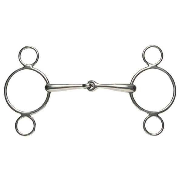 Korsteel Stainless Steel Jointed 2 Ring Dutch Gag Bit
