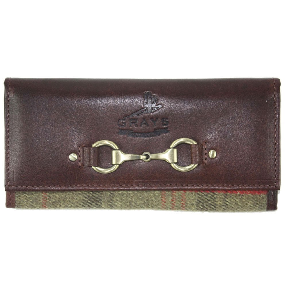 Grays Lily Leather Purse In Hunter Tweed