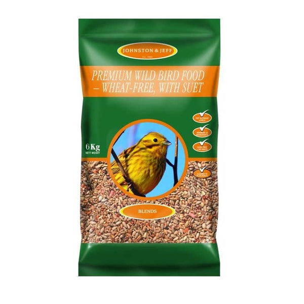 Johnston & Jeff Premium Wild Bird Food - Husk Free, Wheat Free, With Suet