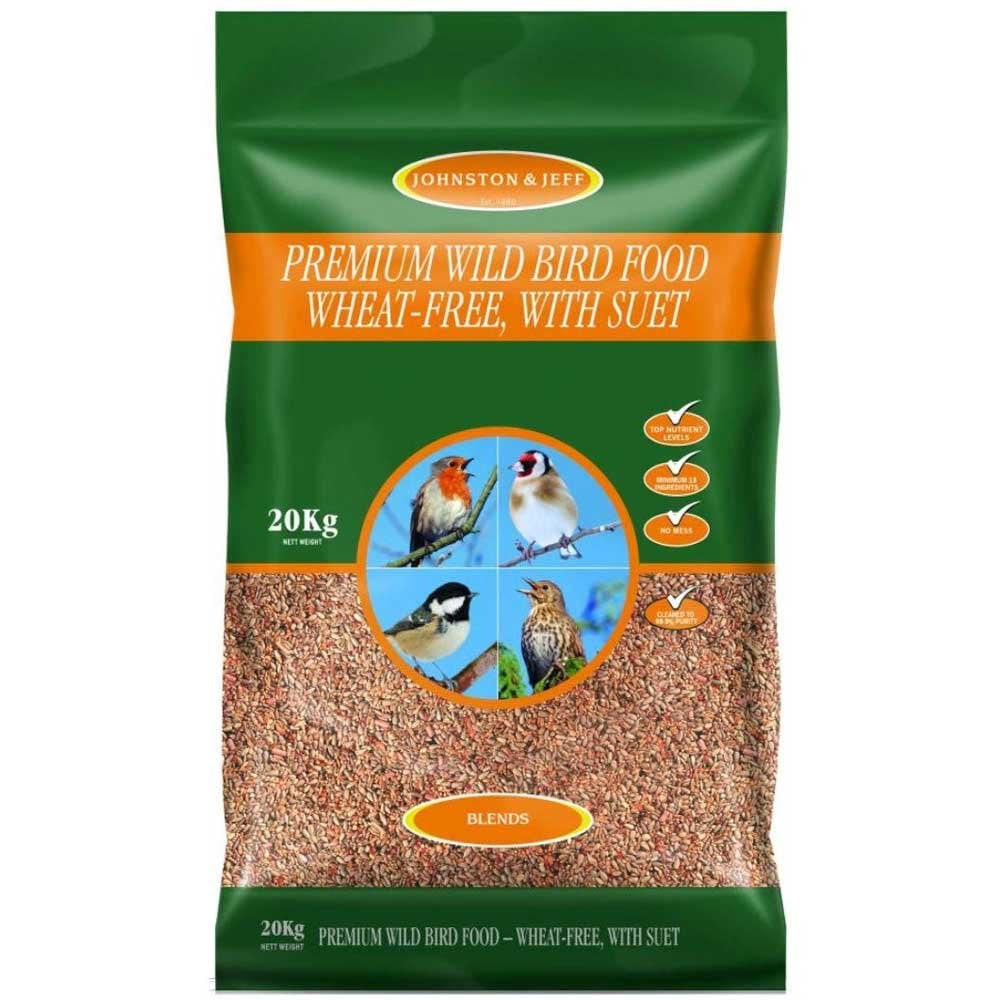 Johnston & Jeff Premium Wild Bird Food - Husk Free, Wheat Free, With Suet