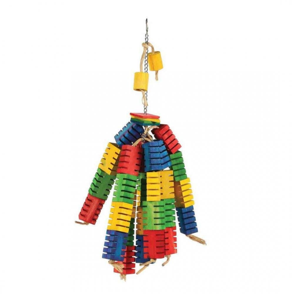Happy Pet Groovy Colour Blocks Bird Parrot Toy Large
