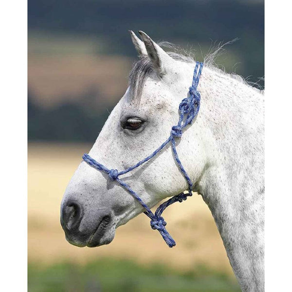 Shires Rope Control Headcollar Navy/White