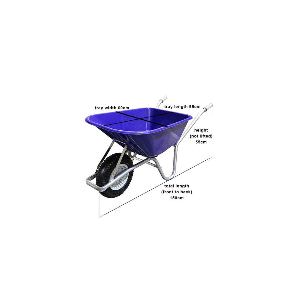 Burnhills 100Ltr Classic Blue Wheelbarrow