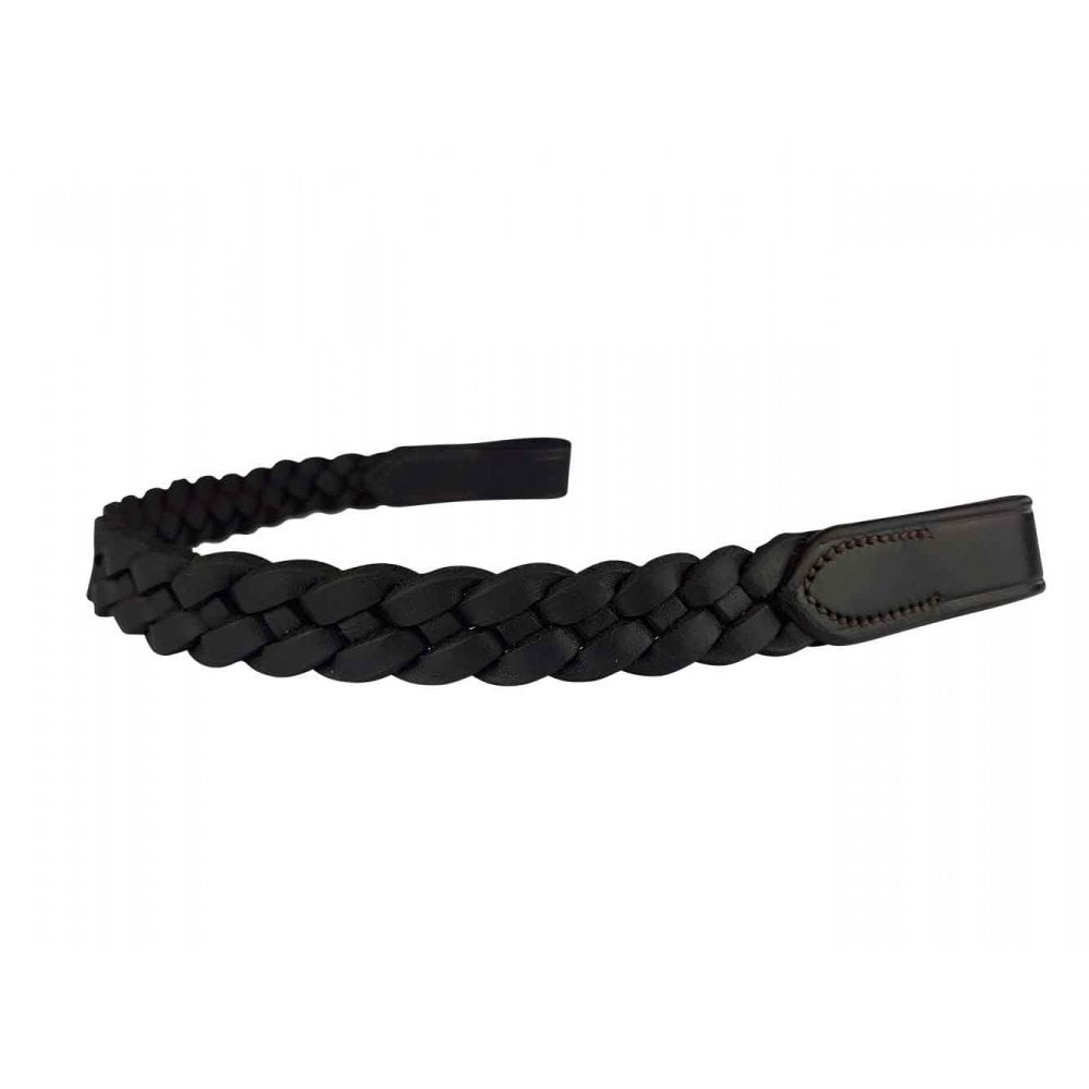 EcoRider Plaited Leather Browband Black