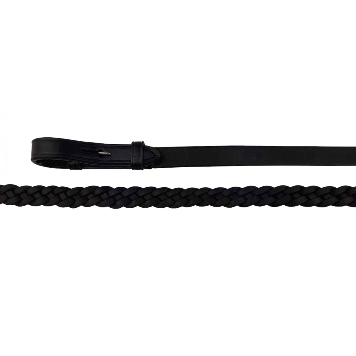 EcoRider Plaited Leather Reins Black