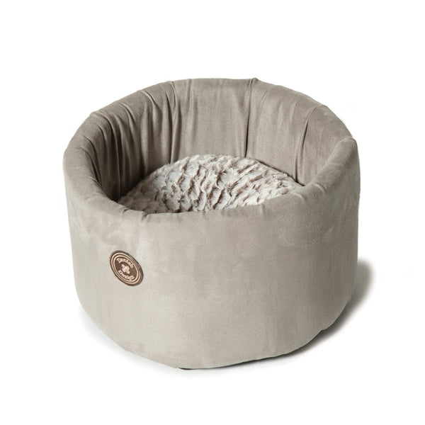 Danish Designs Cat Cosy Bed Arctic Faux Suede & Fur Grey