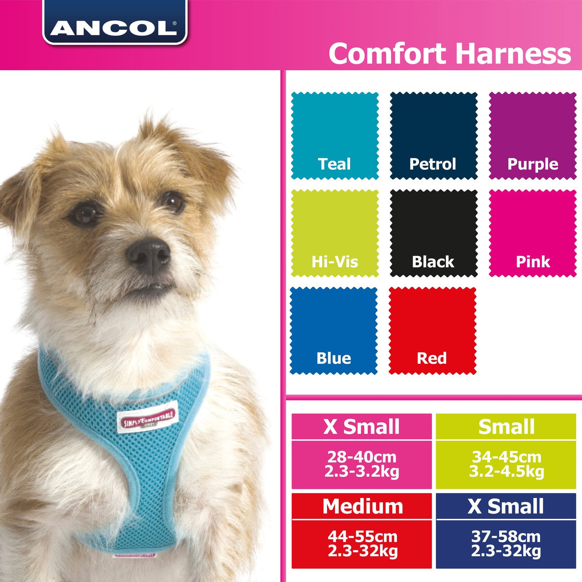 Ancol Comfort Mesh Dog Harness Hi-Vis