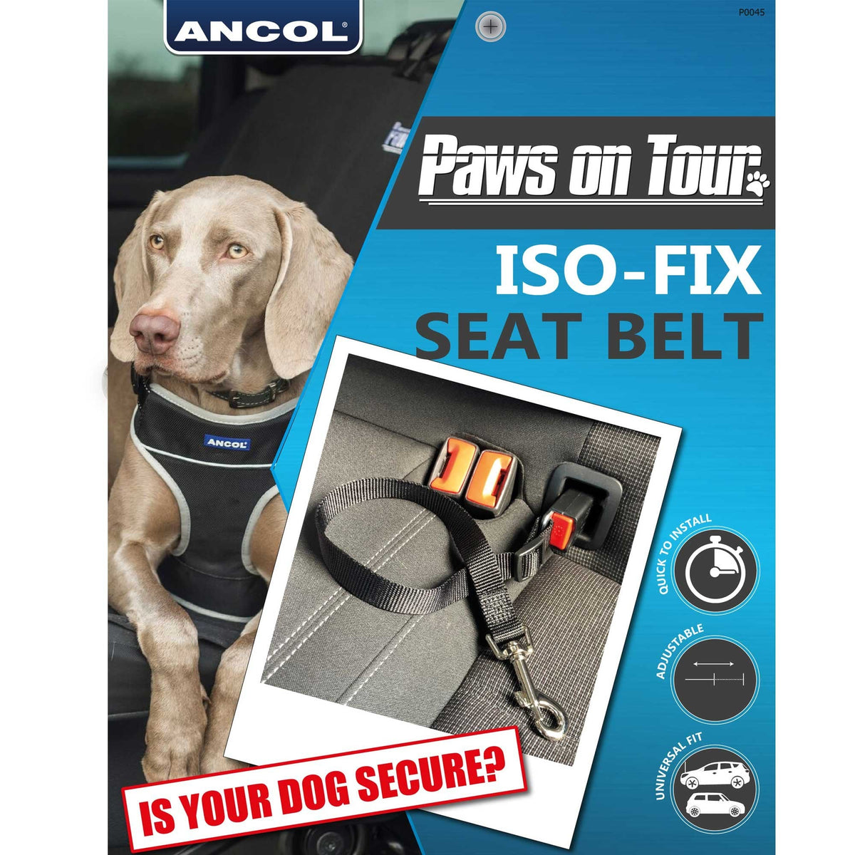 Ancol Paws on Tour ISO-Fix Dog Seat Belt Restraint