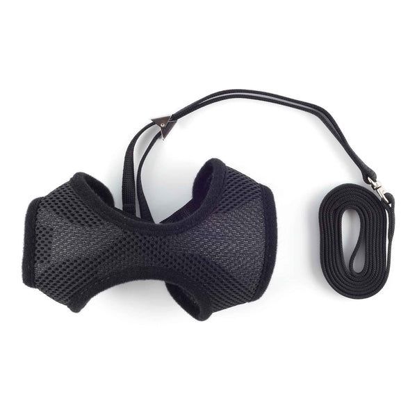 Ancol Soft Cat Harness And Lead Set Black