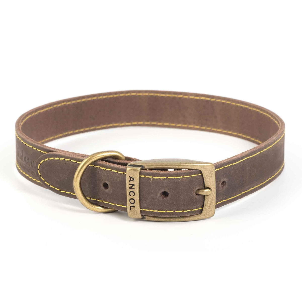 Ancol Timberwolf Leather Dog Collar Sable