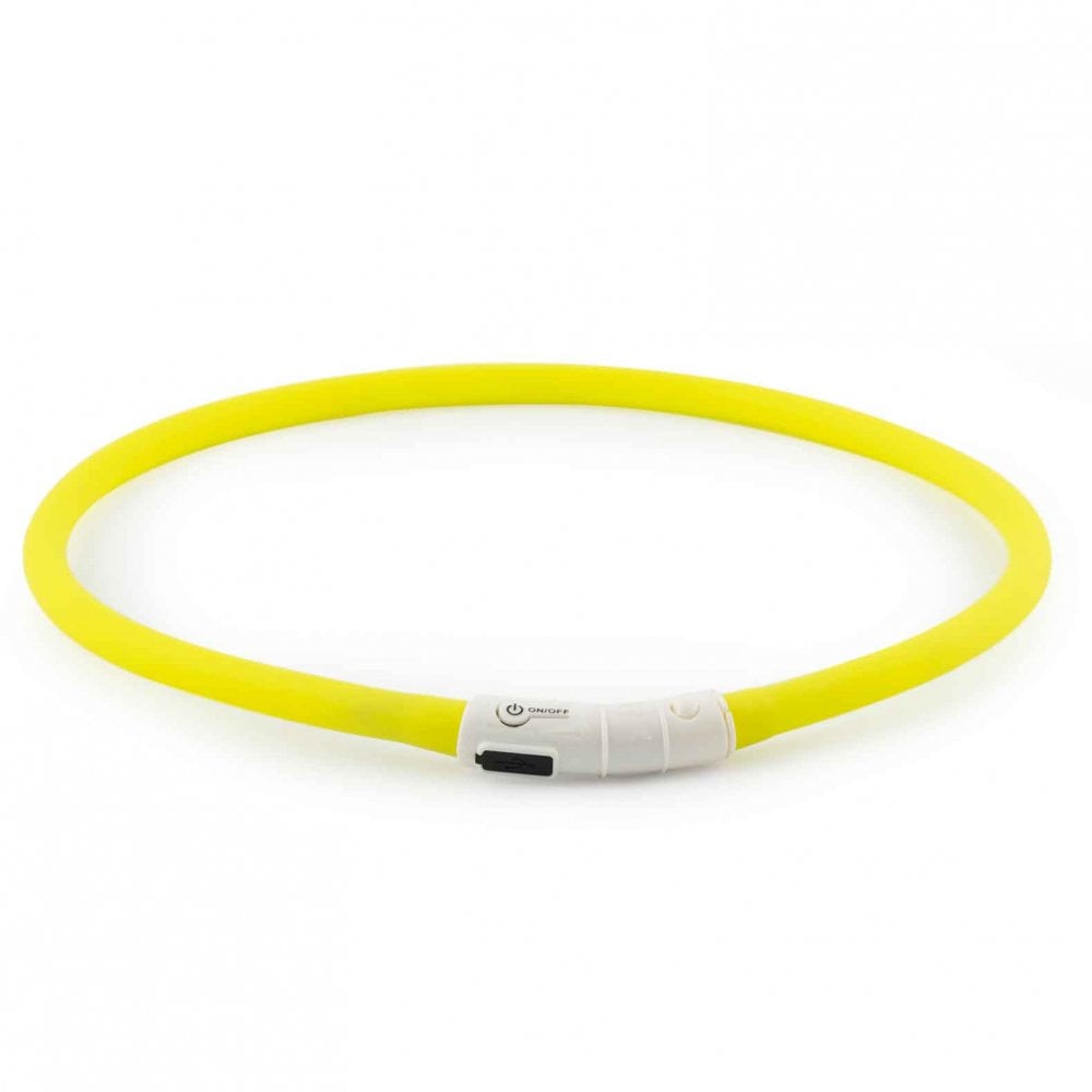 Ancol USB Halo Flashing Dog Neck Band Yellow