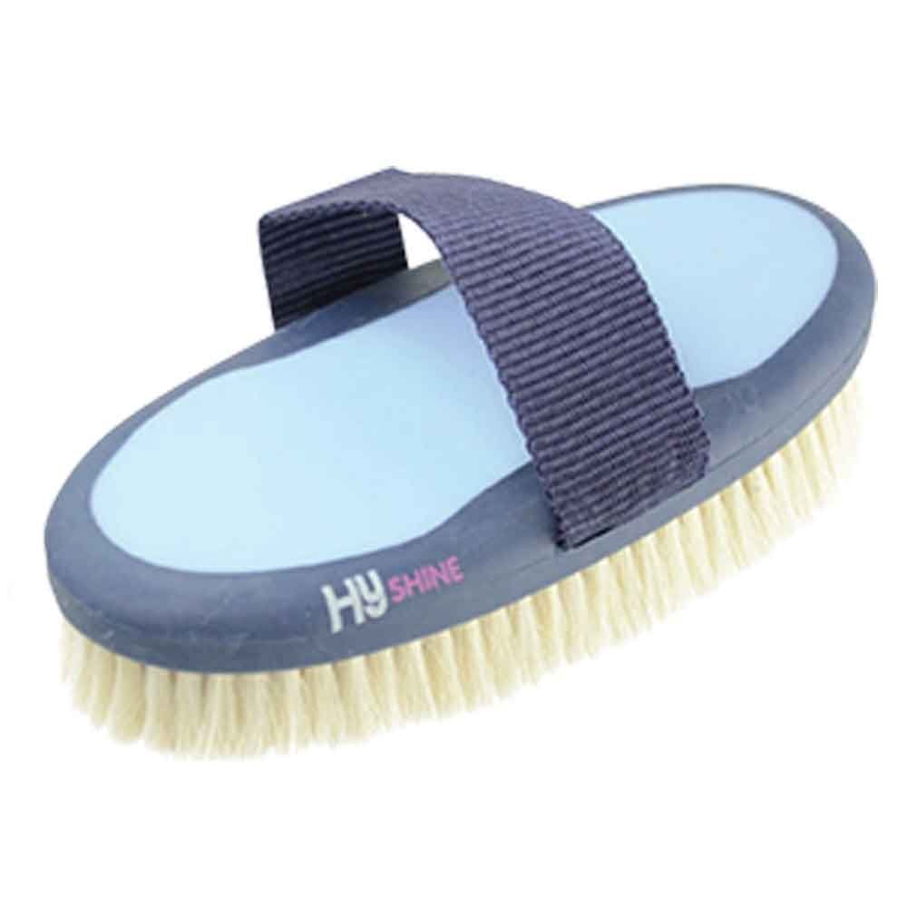 Hy Shine Pro Groom Goat Hair Body Brush Navy/Light Blue