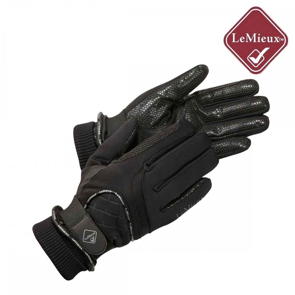 LeMieux Pro Touch Waterproof Lite Riding Gloves Black
