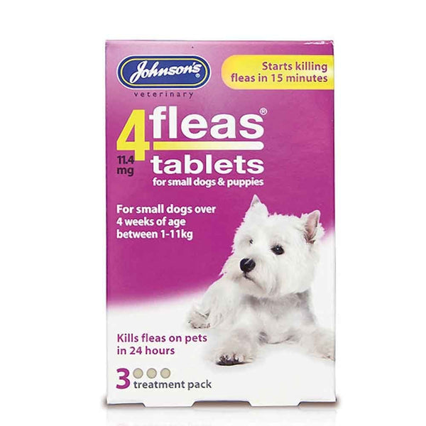 Johnson's 4 Fleas Puppy & Small Dog Tablets - 3 Treatment