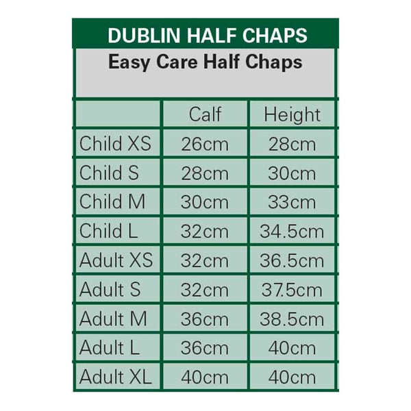 Dublin Easy Care Half Chaps II Black Adults