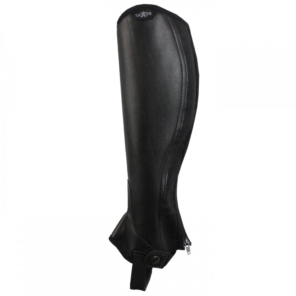 Saxon Equileather Adults Half Chaps Black