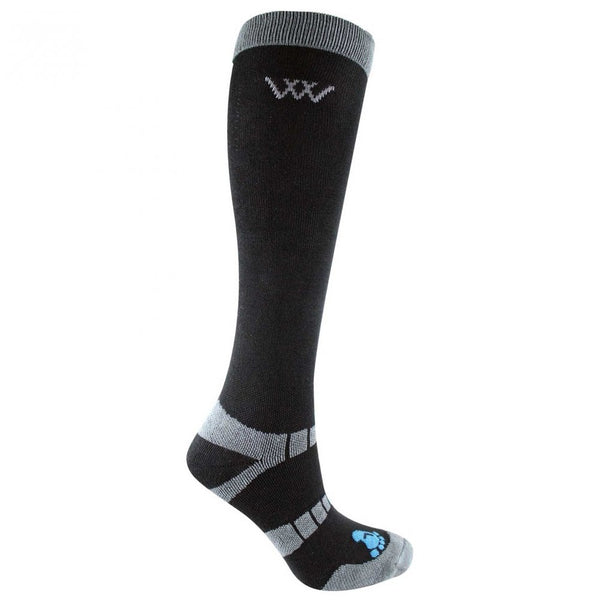 Woof Wear Long Bamboo Waffle Knit Riding Socks 2 Pairs Black