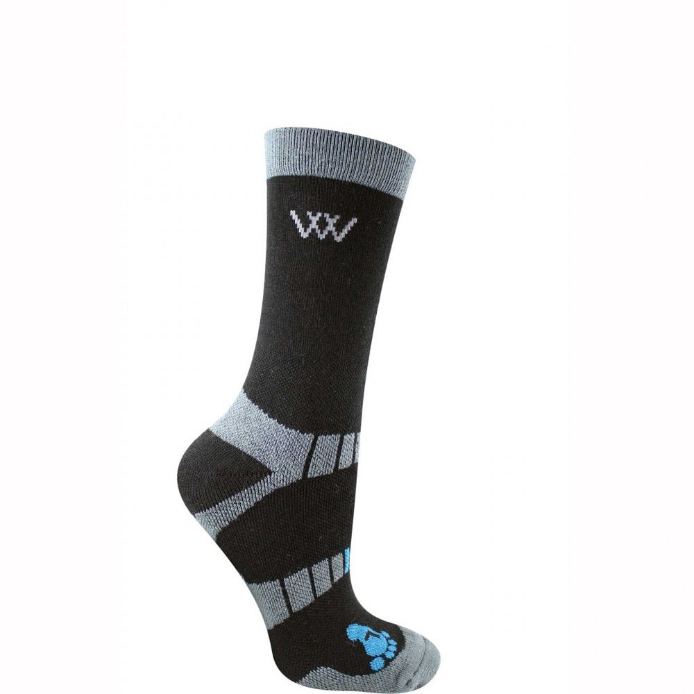 Woof Wear Short Bamboo Waffle Knit Riding Socks 2 Pairs Black