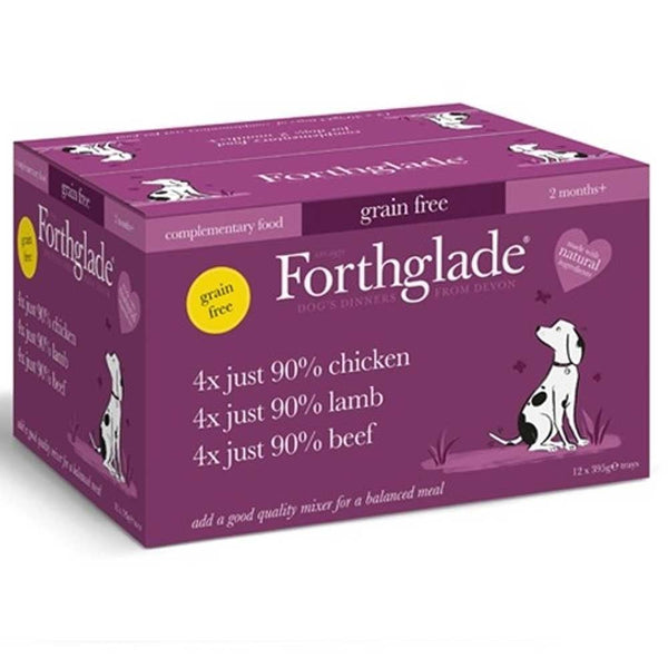 Forthglade JUST Variety (Chicken, Lamb, Beef) Box 12 Pack (12 x 395g)
