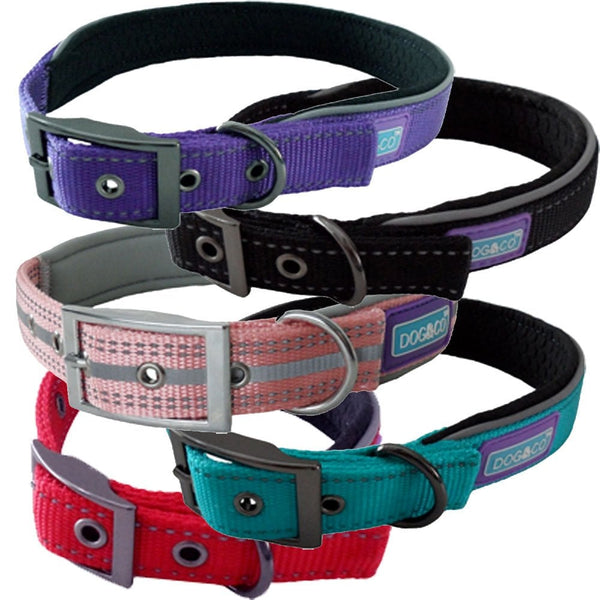 Hem And Boo Padded Reflective Dog Collar