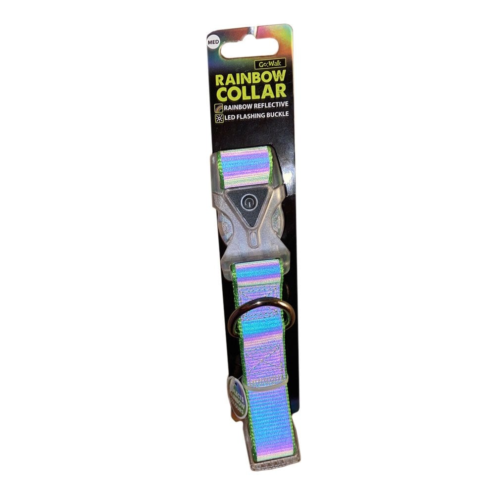 Happy Pet Go Walk LED Reflective Rainbow Collar