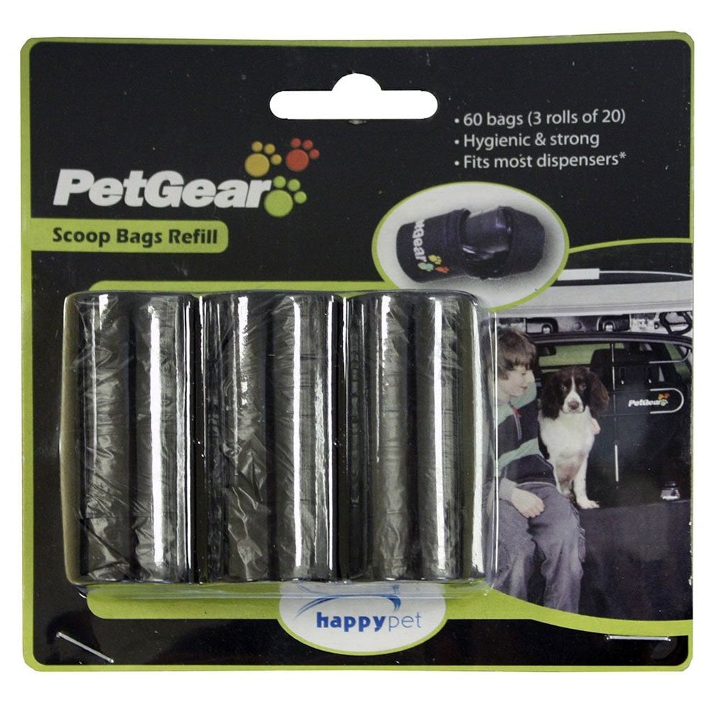 Happy Pet PetGear Poo Bags Refill (3 Rolls Of 20 Bags)