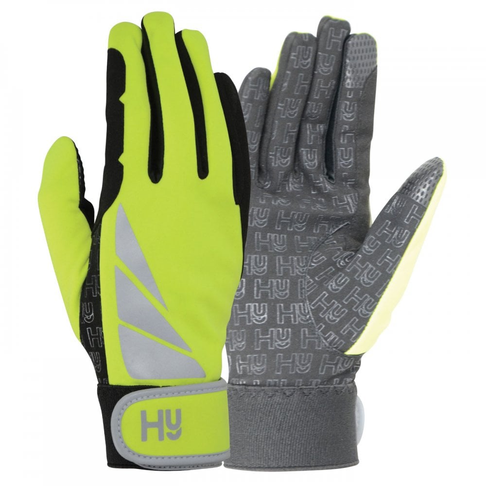 Hy Reflector Riding Gloves Yellow