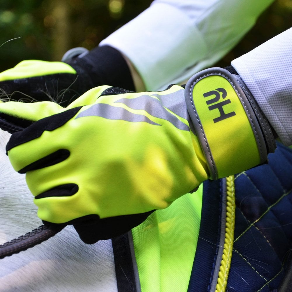 Hy Reflector Riding Gloves Yellow