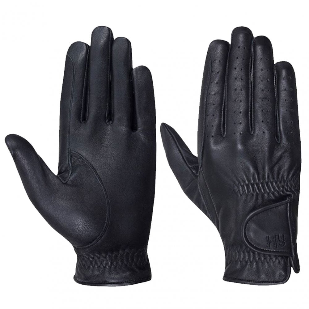 Hy Childrens Leather Gloves Black
