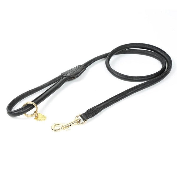 Digby & Fox Rolled Leather Dog Lead Black
