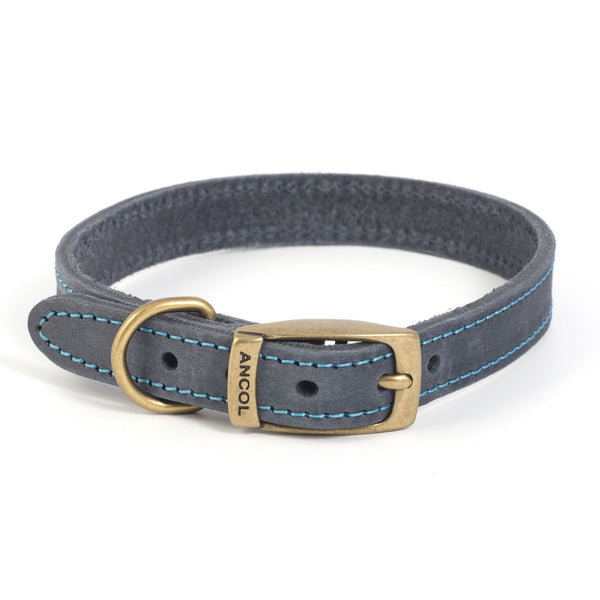 Ancol Timberwolf Leather Dog Collar