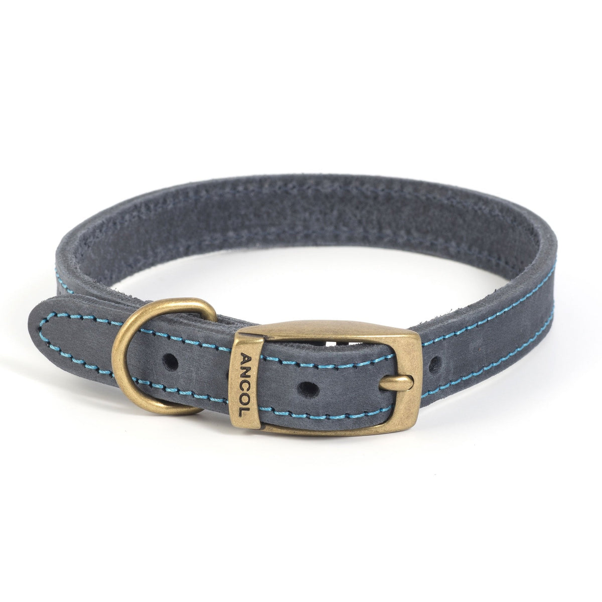 Ancol Timberwolf Leather Dog Collar