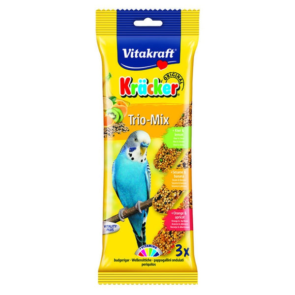 Vitakraft Budgie Kracker Trio-Mix Orange/kiwi/banana Sticks 3 Pack