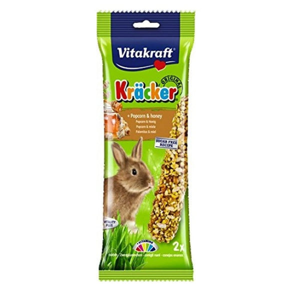 Vitakraft Kracker Rabbit Popcorn Honey Stick 2pk